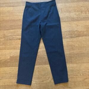 Taylor Brooke navy blue embossed high-rise straight leg ankle pants size 2
 b24